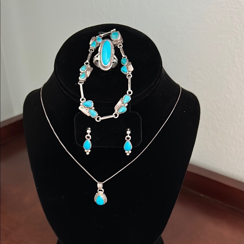 Turquoise and Silver Jewelry Set